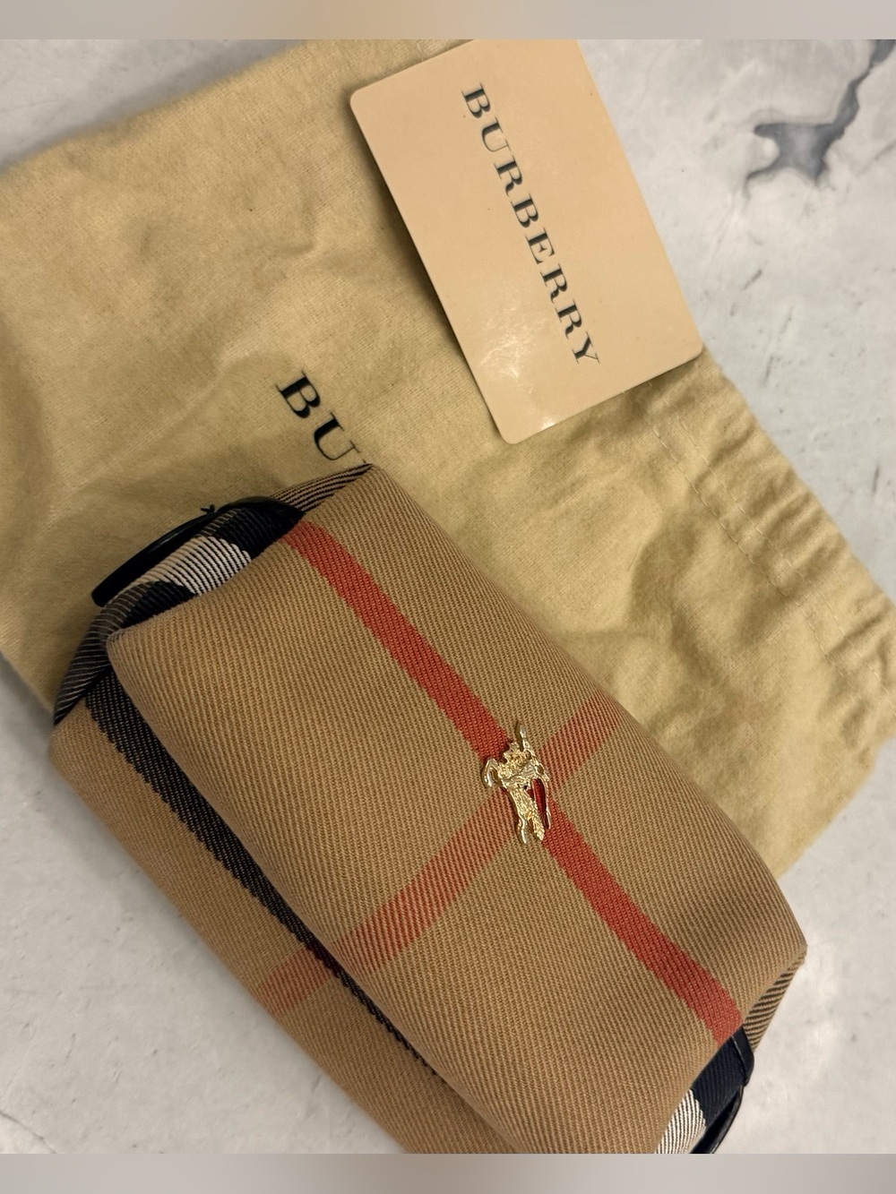 Burberry Tan Vintage Check vanity bag